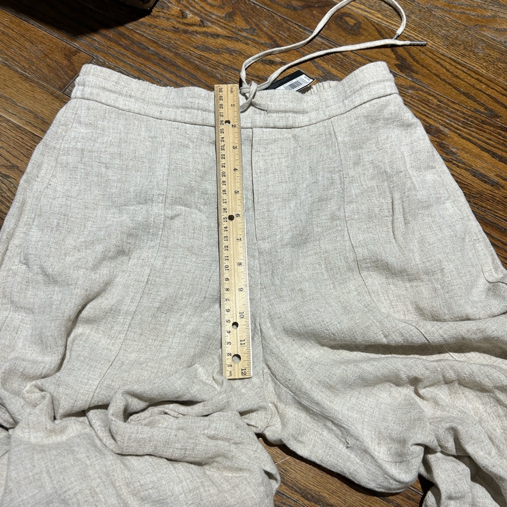 Vera Wang Beige Wide-Leg Linen Pants - Picture 10 of 11